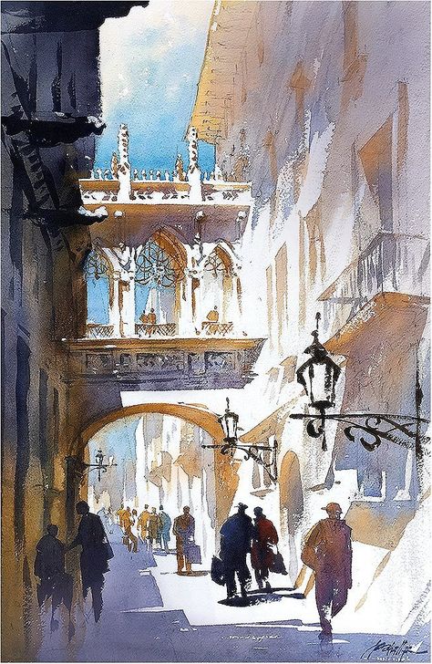 Thomas W. Schaller... | Kai Fine Art Schaller Watercolor, Thomas W Schaller, Thomas Schaller, Watercolor City, Watercolor Architecture, Architecture Painting, 수채화 그림, Watercolor Artists, Watercolor Sketch