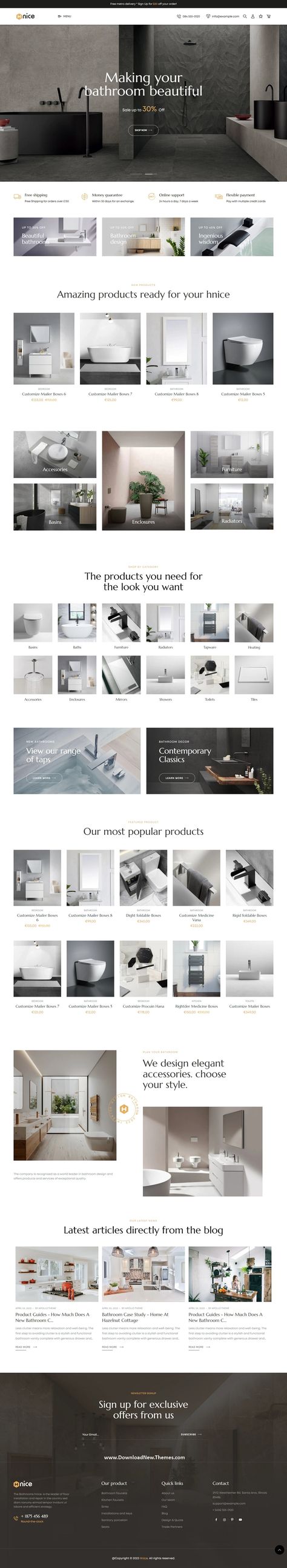 Ap Hnice - Bathroom & Home Decor Shopify Theme Bathroom Website Design, Instagram Page Theme Layout Business, Webpage Design Layout, Web Design Inspiration Layout, Home Decor Themes, Charity Foundation, Website Design Inspiration Layout, Case Study Design, Yellow Leaf