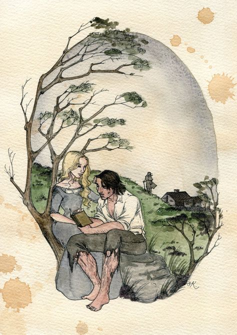 Cathy and Hareton by Kitty-Grimm.deviantart.com on @DeviantArt Hareton Earnshaw, Brontë Sisters, Bronte Sisters, Literary Characters, Victorian Romance, Whimsical Paintings, Wuthering Heights, Dark City, Classic Literature