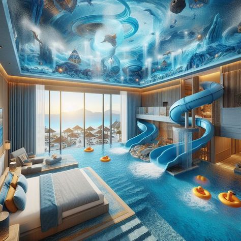 Water Bedroom Ideas, Bedroom With Pool, Pool Bedroom, Underwater House, Dream Backyard Pool, Amazing Bedroom Designs, Dream Bedroom Inspiration, Dream Life House, Cute Diy Room Decor