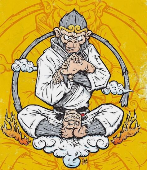 Jiu Jitsu Gym, Jiu Jitsu Tattoo, Bjj Jiu Jitsu, Acid Art, Karate Martial Arts, Pencak Silat, Ju Jitsu, Japanese Tattoo Art, Monkey King