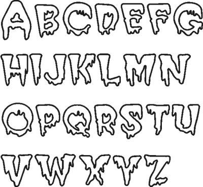 Creepy Letter Fonts Alphabet Letras Disney, Creepy Font, Halloween Fonts Alphabet, Alphabet Letter Templates, Inspiration Typographie, Horror Font, Graffiti Lettering Fonts, Word Fonts, Tattoo Lettering Fonts