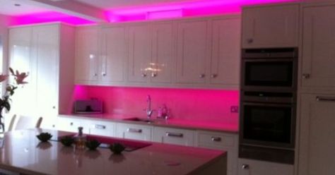 Liked on Pinterest: 10 x 10M RGB Plug and Play - Waterproof LED Strip Lighting Kit SMD5050 Trade - Wholesale Picture 6 Strip Lighting Ideas, Led Strip Lighting Ideas, Phillips Hue Lighting, Kitchen Led Lighting, Led Lighting Bedroom, Led Under Cabinet Lighting, Interior Led Lights, Indoor Decoration, Pink Kitchen