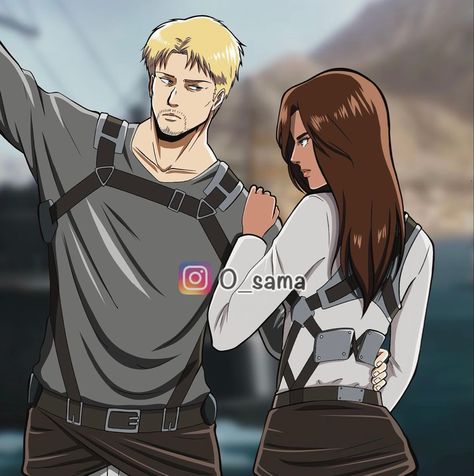 Reiner Braun X Oc, Reiner X Oc, Aot X Yn, Black Oc, Aot Oc, Reiner Braun, Titan Fanart, Titan Anime, Attack On Titan Fanart