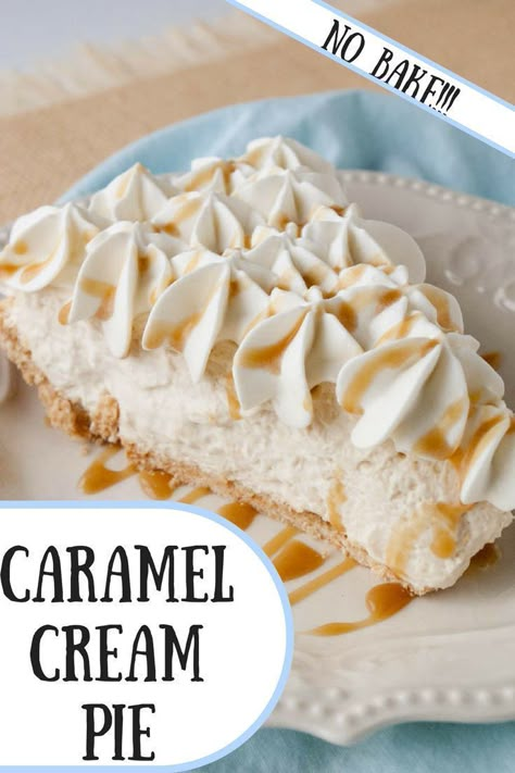 Caramel Cream Pie, Easy Cream Pie, Southern Pies, Yummy Pie Recipes, Caramel Pie, Fancy Desserts Recipes, Baked Caramel, Lemon Bar, Pie Cheesecake