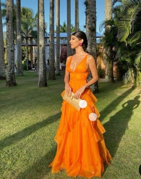 Caribbean Wedding Dress, Orange Long Dresses, Formal Dress Code, Couture Evening Dress, Caribbean Wedding, Prom Dresses With Sleeves, Fashion Mistakes, Glam Dresses, Business Dresses