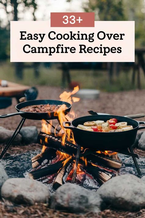 33+ Easy Cooking Over Campfire Recipes You’ll Love (List) Cooking Over Campfire Recipes, Cooking Over Campfire, Campfire Meals Foil, Easy Campfire Recipes, Grilled Fruit Kabobs, Campfire Chili, Easy Campfire Meals, Campfire Pizza, Sundae Recipes