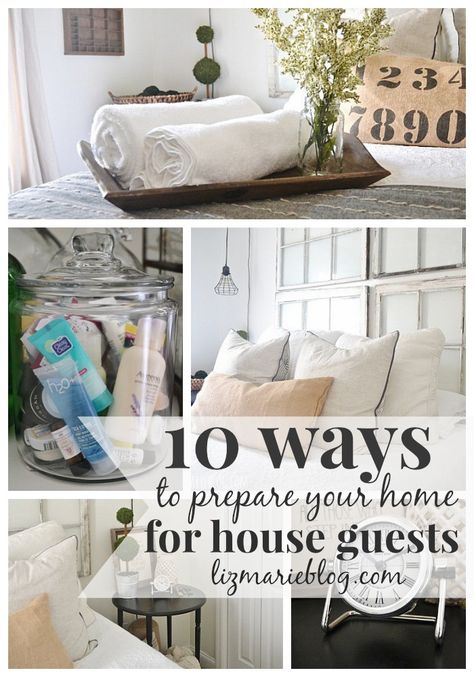 10 awesome tips & tricks on how to prepare your house for overnight guests. Some of them you probably never thought of! - lizmarieblog.com House Guests, Hosting Guests, Up House, Spare Bedroom, Guest Bed, Overnight Guests, Spare Room, Guest Bedrooms, Guest Bathroom