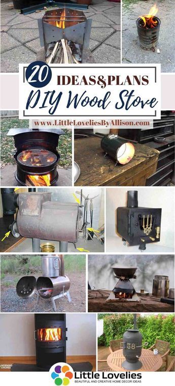 Wood Stoves are much more efficient when it comes to burning firewood. Also, they produce much more heat. In this article, you will learn how to build a portable wood stove for your home. They are a couple of projects to choose from. We listed 20 DIY Wood Stove projects that look pretty amazing and easy to make. All the wood stoves listed in this article are quite affordable. Are you ready to make a wood stove? #WoodStove Homemade Mini Wood Stove, Diy Wood Stove How To Build, Brick Wood Stove, Diy Pellet Stove, Diy Wood Burning Stove, Wood Stove Heat Shield, Indoor Wood Stove, Candle Stove, Wood Stove Installation