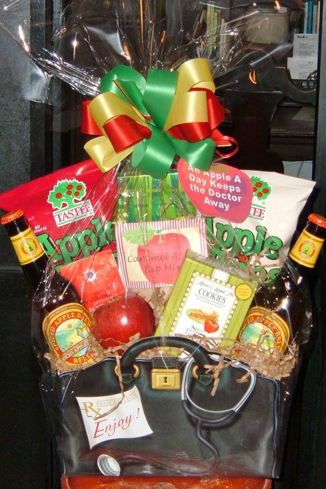 Here's another look at our "Apple A Day" Get Well Gift Basket - this one even included some 'apple ales' which the customer provided.  Fresh apples and the cute custom gift-tag make this gift basket a real delight.  Visit:  http://www.ogoodies.com/getwell.html Apple Themed Gift Basket, Apple Gift Basket Ideas, Get Well Gift Baskets, Raffle Baskets, Themed Gift Baskets, Apple A Day, Apple A, Custom Gift Tags, Get Well Gifts