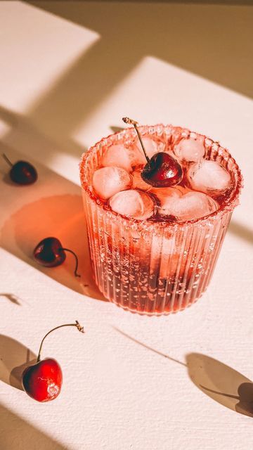 Black Cherry Aesthetic, Valentines Aesthetics, Galentines 2023, Cherry Aesthetics, Cherry Valentine, Cherry Photography, Valentine Drinks, Valentine Cocktails, Cherry Drink