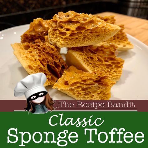 Classic old school homemade candy that is light and airy. Sponge Toffee Recipe No Corn Syrup, Sponge Toffee Recipe, Angel Food Candy, Cinder Toffee, Honeycomb Toffee, Sponge Toffee, Microwave Sponge, Crunchie Bar, Cookie Dough To Eat