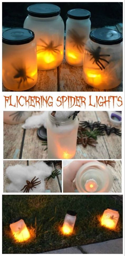 Halloween Camping Decorations, Spider Lights, Halloween Maze, Halloween Camping, Halloween Outside, Easy Diy Halloween Decorations, Hallowen Ideas, Halloween Fest, Homemade Halloween Decorations