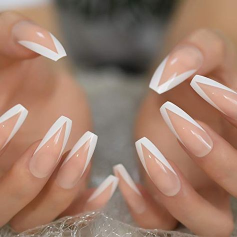 Natural Acrylic Nails Coffin, Nails Coffin Shape, Tan Nails, Natural Acrylic, Spring Break Nails, Natural Acrylic Nails, Broken Nails, Coffin Press On Nails, French Acrylic Nails