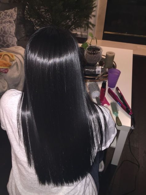 Long Black Hair Straight, Black Hair Straight, Medium Black Hair, Black Straight Hair, Shiny Black Hair, Hair Keratin, Black Hair Aesthetic, Long Shiny Hair, Straight Black Hair