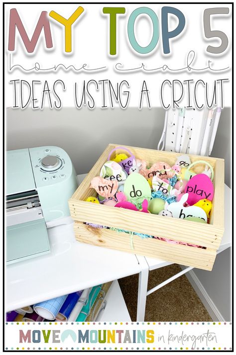 Need some ideas for craft ideas to make at home? Click the pin to check out these fun, simple ways to use a Cricut to create adorable, engaging arts and crafts projects! Cricut Classroom Ideas Preschool, Cricut Kindergarten Classroom Ideas, Cricut Educational Projects, Preschool Cricut Ideas, Cricut School Projects, Classroom Cricut Projects, Classroom Cricut Ideas, At Home Craft Ideas, Cricut Classroom Ideas