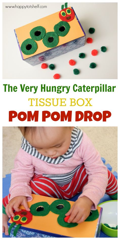 The Very Hungry Caterpillar Activities, Hungry Caterpillar Craft, Hungry Caterpillar Activities, Caterpillar Craft, Hungry Caterpillar Party, Pom Pom Crafts, Toddler Snacks, The Very Hungry Caterpillar, Very Hungry Caterpillar