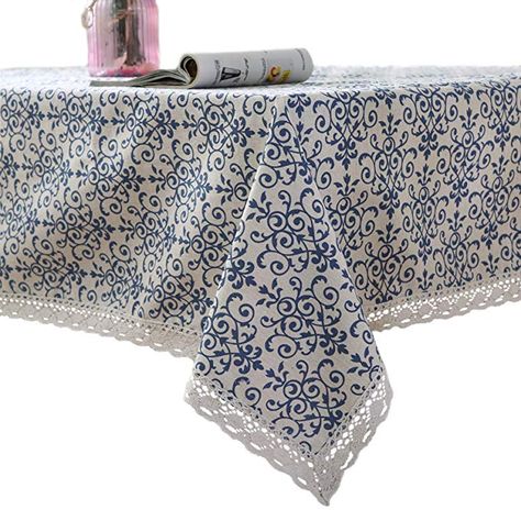 Amazon.com: famibay Vintage Square Tablecloth,Everyday Kitchen Table Cloth Indoor Outdoor Decorative Macrame Lace Tablecloth Navy Blue Jacquard Damask Design (55 Inch x 55 Inch): Kitchen & Dining Kitchen Table Cloth, Coffee Table Cloth, Rustic Tablecloths, Macrame Lace, Vinyl Tablecloth, Thanksgiving Table Settings, Rectangle Tablecloth, Lace Tablecloth, Square Tablecloth