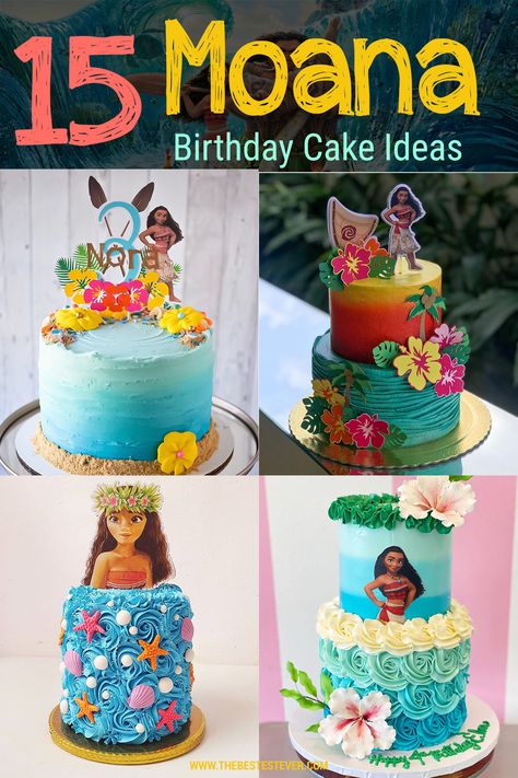 Looking for that perfect Moana cake idea? We highlight the 15 best Moana birthday cakes that are perfect your your Disney themed party.  These tropical cakes will be a big hit, so be inspired and find the right fit to make your little one's birthday a dream come true.  #moanacake #moanabirthday #moanabirthdaycake #moanaparty Moana Birthday Cupcake Ideas, Moana Cakes Ideas, Moana Bday Cake, Disney Birthday Cake Ideas, Moana 2nd Birthday Cake, Moana Themed Birthday Cake, Moana Birthday Cake Diy, Birthday Cake Moana, Moana Birthday Theme Ideas