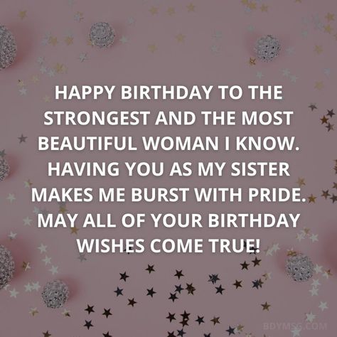 Birthday Wishes for Elder Sister Happy Birthday To You Sister Wishes, Wish Birthday For Sister Messages, Best Captions For Sister Birthday, Big Sis Birthday Wishes, Best Sister Birthday Quotes, How To Wish Your Elder Sister Happy Birthday, Bday Wishes For Elder Sister, Hbd Wishes For Sister, Quotes On Sisters Birthday