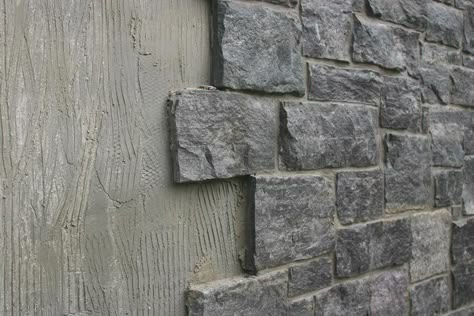 Great way to cover cinder block walls and dress them up- use under house as a trim over fibro, with mesh panel near floors Cinder Block Paint, Cinder Block House, Cinder Block Ideas, Cinder Block Walls, Cinder Block Garden, Stencils Painting, Cement Blocks, Painted Front Porches, Porch Colors