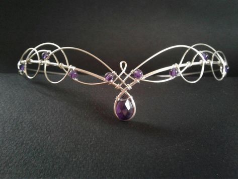 Elven Circlet, Wedding Circlet, Bridal Circlet, Tiara Headpieces, Amethyst Wedding, Celtic Designs, Wedding Headpiece, Fantasy Jewelry, Tiaras And Crowns