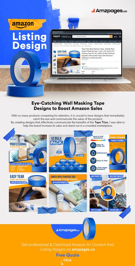 Amazon EBC Design | Amazon A+ Content on Behance Product Listing Design Amazon, Amazon Infographic, Amazon Graphic Design, Amazon Listing Images, Amazon Listing Design, Amazon A+ Content Design, Amazon A+ Content, Amazon Image, Design Tape