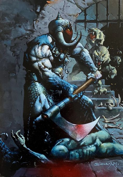 Art by Simon Bisley : oldschoolfantasy Simon Bisley Art, Heavy Metal Comic, Arte Heavy Metal, Arte Viking, Simon Bisley, Heavy Metal Art, Heroic Fantasy, Bristol Board, Conan The Barbarian