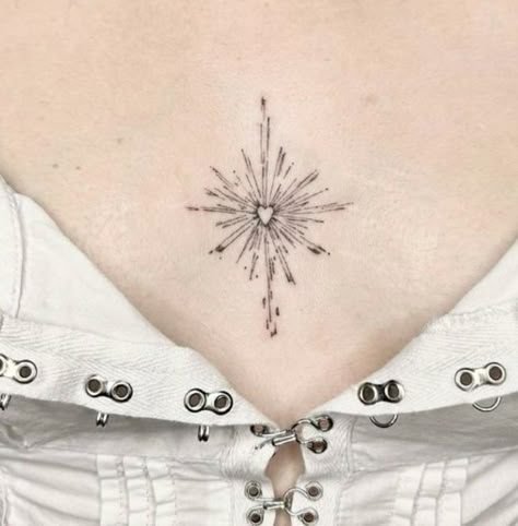 Tattoo Blue Ink, Star Spine Tattoo, Sternum Tattoo, Spine Tattoo, Spine Tattoos, Best Tattoo Designs, Art Tattoos, Star Tattoos, Ink Stain