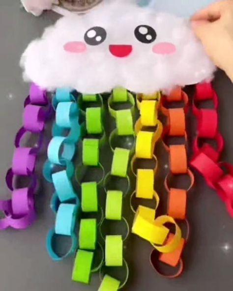 Creative Ideas on Instagram: "Cutest Cloud Craft Ideas" Bad Mood Cloud Craft, Raincloud Craft, Wall Magazine Ideas School, Rainbow Clouds Craft, Cloud Rainbow Craft, Cloud And Rainbow Craft, Cloud With Rainbow Craft, Weather Crafts, Cloud Craft