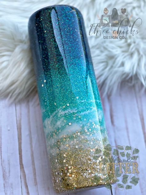 #beachy #beach #beachplease #glittertumbler #glitter #epoxy #epoxyart Ocean Glitter Tumbler, Beach Please, Beach At Night, Glitter Tumbler Cups, Dyi Projects, Custom Tumbler Cups, Tumbler Cups Diy, Diy Tumblers, Tumbler Gift