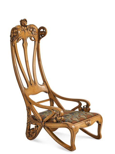 (6DA) A Spectacular Art Nouveau Chair n\A Spectacular Art Nouveau Chair French style, 20th century. In the vein of Louis… / MAD on Collections - Browse and find over 10,000 categories of collectables from around the world - antiques, stamps, coins, memorabilia, art, bottles, jewellery, furniture, medals, toys and more at madoncollections.com. Free to view - Free to Register - Visit today. #Furniture #DecorativeArts #MADonCollections #MADonC Art Nouveau Couch, Art Nouveau Chair, Art Noveau Furnitures, Art Nouveau Furniture Chair, Art Nouveau Side Table, Art Nouveau Furniture, Art Nouveau Architecture, Antique Chairs, Art Nouveau Design