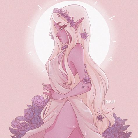 Flower Nymph Character Design, Flower Nymph, Cute Drawings Of People, Queen Anime, Fairy Tattoo, Fantasy Theme, Miraculous Ladybug Fan Art, Greek God, Dark Art Illustrations