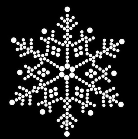 Dot Painting Snowflakes, Snowflake Dot Art, Snowflake Dot Painting, Christmas Mandala Art, Christmas Dot Art, Christmas Dot Painting, Mandala Snowflake, Painting Snowflakes, Rhinestone Snowflake