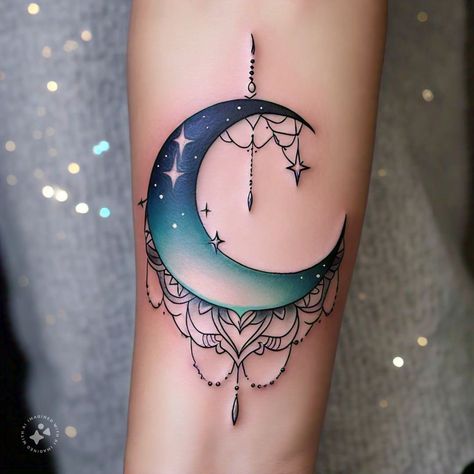 Moon Phases Tattoo Lower Back, Moon Dreamcatcher Tattoo, Sag Sign, Moon Star Tattoo, Boho Tattoo, Moon Phases Tattoo, Matching Best Friend Tattoos, Moon Tattoos, Boho Tattoos