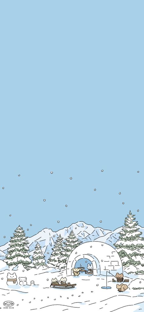 Blue Christmas Wallpaper, Wallpapers Cute, Wallpaper Winter, Cute Blue Wallpaper, Images Kawaii, Notion Templates, Cute Christmas Wallpaper, Cute Desktop Wallpaper, Drawing Wallpaper