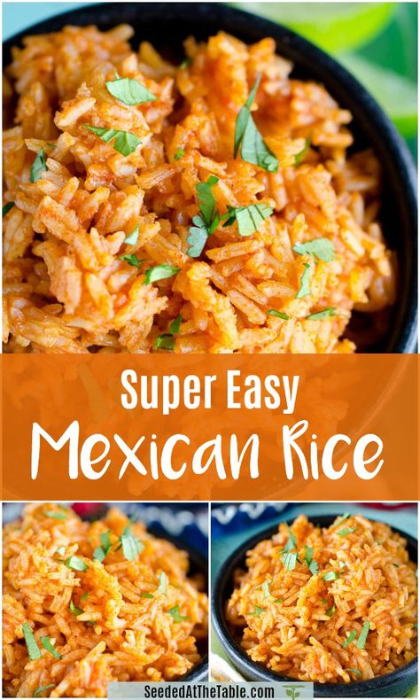 This Mexican Rice recipe is SO easy that you'll want to make it for all of your Mexican dishes! You can serve this Easy Mexican Rice (or Spanish Rice) as a side dish for all your Mexican meals! Best Ever Mexican Rice, Mexican Rice Enchilada Sauce, How Do You Make Mexican Rice, Meals To Serve Over Rice, Mexican Rice With Enchilada Sauce, Mexican Seasoned Rice, Taco Bar Rice, Rice For Taco Bar, Spanish Rice From Leftover Rice