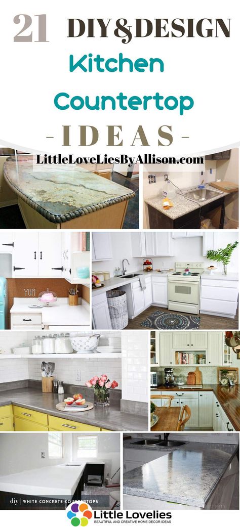 I have put together 21 of the best DIY kitchen countertop ideas for you. I’m sure you’ll find the right kind of countertop to use for your kitchen. Cheap Diy Kitchen, Painted Granite Countertops, Cheap Kitchen Countertops, Kitchen Countertop Ideas, Faux Marble Countertop, Refinish Countertops, Countertop Makeover, Best Kitchen Countertops, Diy Wood Floors