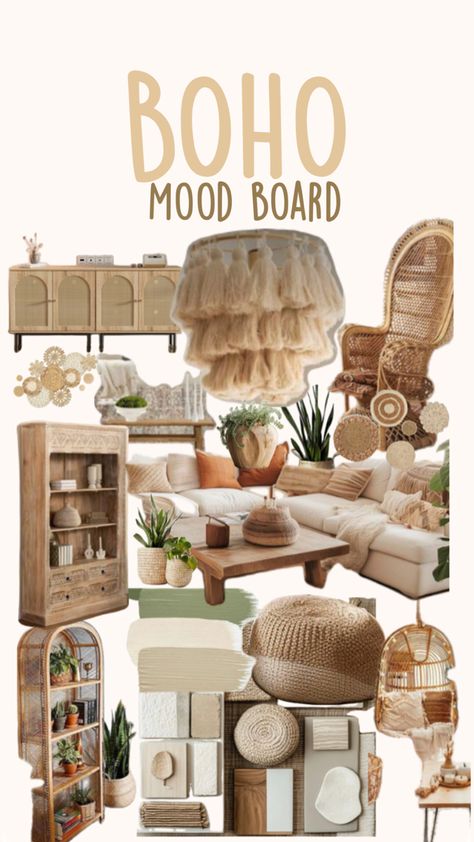 Interior design class Boho Mood Board, Interior Design Classes, Boho Interior, Mood Board, Interior Design, Design