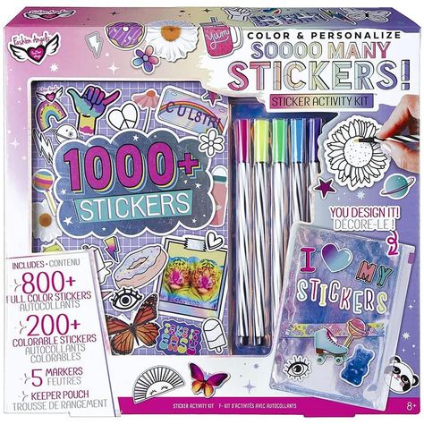 Many Stickers, Fashion Angels, Card Scrapbook, Stickers Design, Anime Room, Cute School Supplies, Activity Kits, Fun Crafts For Kids, Personalized Stickers