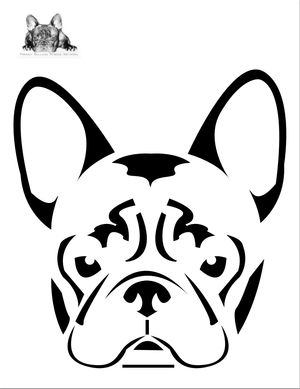 Pumpkin Carving Ideas French Bulldog, French Bulldog Pumpkin Carving, French Bulldog Stencil, Frenchie Pumpkin Carving, Bulldog Stencil, Frenchie Drawing, Bulldog Pumpkin, Puppy Pals, Dog Stencil