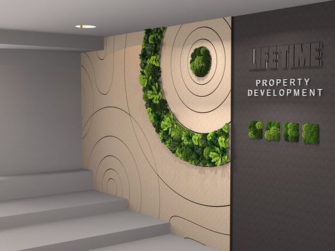 PoshFelt® Green Idea Biophilic Acoustic Walls & Ceilings Wall Panel Office Design, Office Wall Interior Design, Office Green Wall Design, Biophilic Gym Design, Biophilic Office Design, Green Office Design, Green Wall Design, Modular Tile, Office Interior Design Modern