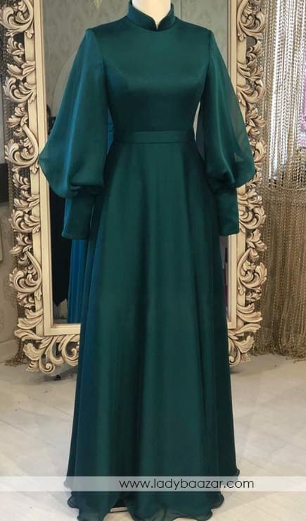 Modest Silk Dress Ideas, Hijabi Silk Dress, Gamis Silk, Elegant Dress Designs, Dress Muslim Modern, Elegant Silk Dresses, Islamic Fashion Dresses, Fashion Dresses Formal, Soiree Dress