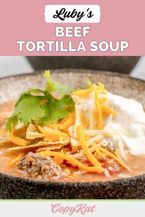 Beef Tortilla Soup, Best Tortilla Soup, Beef Tortilla, Tortilla Soup Easy, Soup With Ground Beef, Tortilla Soup Recipe, Mexican Spices, How To Peel Tomatoes, Copykat Recipes