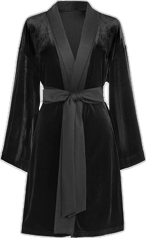 Wardrobe Claims For Dr, Velvet Sleepwear, Pajamas Aesthetic, Black Pajamas, Velvet Kimono, Modesty Fashion, Dolce E Gabbana, Future Fashion, Overall Dress