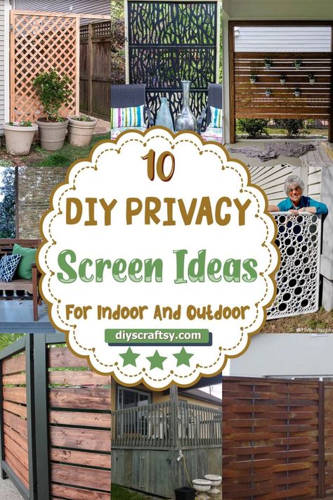 DIY Privacy Screen Ideas Porch Privacy Screen, Privacy Screen Outdoor Diy, Outdoor Privacy Panels, Privacy Screen Ideas, Lattice Privacy Screen, Backyard Privacy Screen, Porch Privacy, Privacy Screens Indoor, Yard Privacy