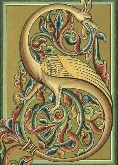 Illustrated Manuscript, Illumination Art, Fancy Letters, Book Of Kells, Book Letters, Medieval Manuscript, Calligraphy Alphabet, Illuminated Letters, Alphabet Design