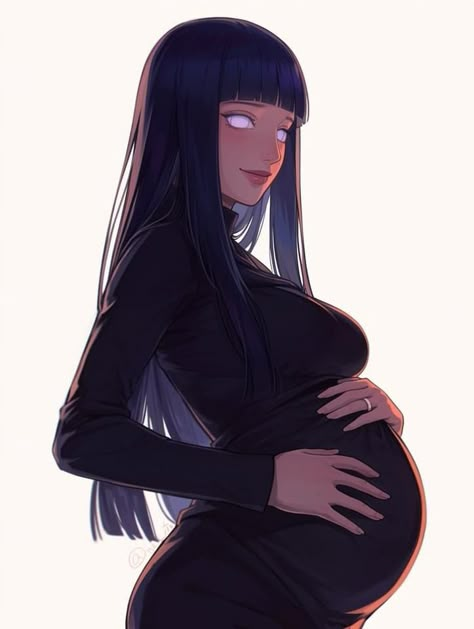 Pregnant Oc, Hinata Hyuga Fanart, Pregnant Anime, Hinata Fanart, Baruto Manga, Anime Pregnant, Pregnant With A Girl, Baby Boy Winter Outfits, Hinata Cosplay