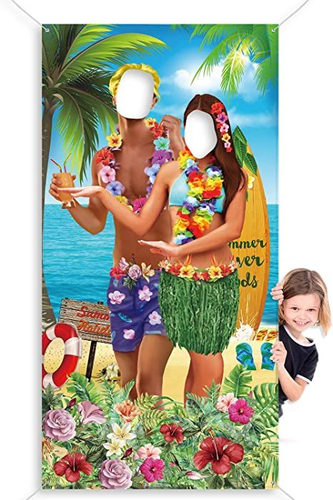 Luau Photo Booth, Aloha Party Decorations, Luau Party Games, Background Funny, Wedding Party Photography, Luau Party Supplies, Luau Party Decorations, Aloha Party, Hawaiian Party Decorations