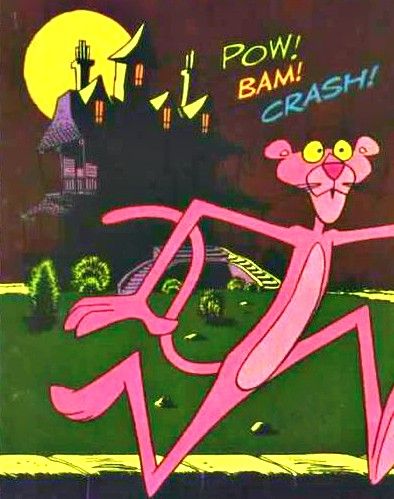 vintage Halloween Pink Panther castle Pink Panther Halloween, Pink Yoshi, Pink Panther Cartoon, Vintage Halloween Images, Halloween Pink, Disney Collage, Pink Panther, Halloween Vintage, Halloween Images